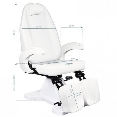Profesionali hidraulinė podologinė kėdė pedikiūro procedūroms MOD 112, baltos spalvos 7