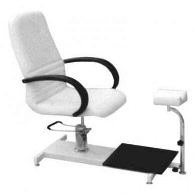 Profesionali hidraulinė SPA/pedikiūro kėdė su reguliuojamu pakoju MOD-SPA100, baltos spalvos 1
