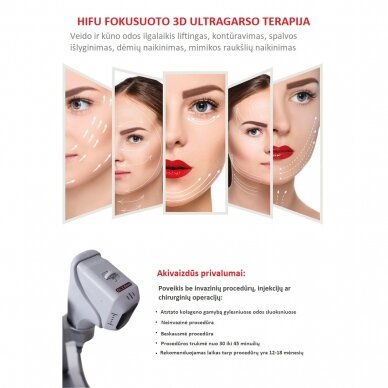 HIFU аппарат высоко интенсивного фокусированного ультразвука 4D для лица и тела (8 картриджей по 25.000 линий) 3