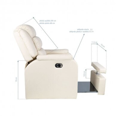 Профессиональное кресло SPA HILTON для процедур педикюра, кремового цвета 4