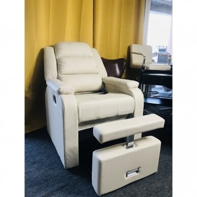 Профессиональное кресло SPA HILTON для процедур педикюра, кремового цвета 7
