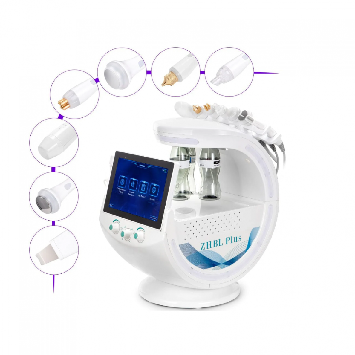 HYDRO SKIN PLUS profesionalus daugiafunkcinis veido priežiūros aparatas 7in1 + veido analizatorius NAUJAUSIA VERSIJA 1 HYDRO SKIN PLUS profesionalus daugiafunkcinis veido priežiūros aparatas 7in1 + veido analizatorius NAUJAUSIA VERSIJA 1