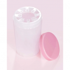Container for cleaning brushes, pink color