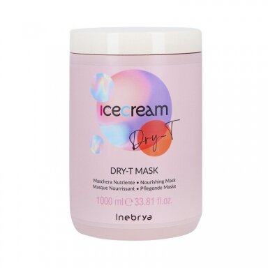 INEBRYA ICE CREAM DRY-T MASK питательная и распутывающая маска для сухих и поврежденных волос, 1000 мл INEBRYA ICE CREAM DRY-T MASK питательная и распутывающая маска для сухих и поврежденных волос, 1000 мл