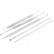 Double-sided beautician&#39;s tools for removing acne and blackheads with case, 5 pcs.