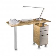 Professional manicure table with glass surface GOLD GLASS 190L