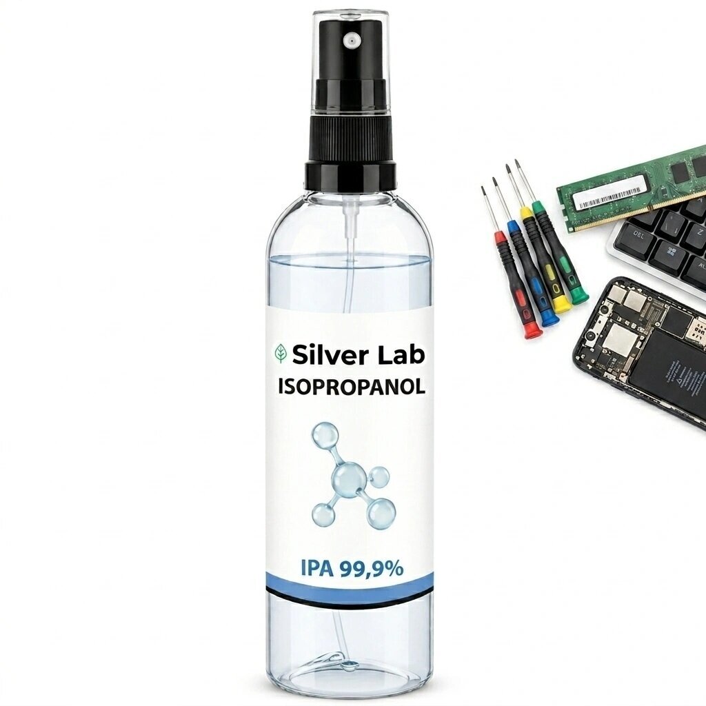 SILVER LAB изопропиловый спирт IPA 99,9 %, 150 мл с распылителем 1 SILVER LAB изопропиловый спирт IPA 99,9 %, 150 мл с распылителем 1
