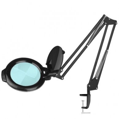 Профессиональная косметологическая LED лампа-лупа MOONLIGHT 8012/5 крепится к поверхностям, черного цвета