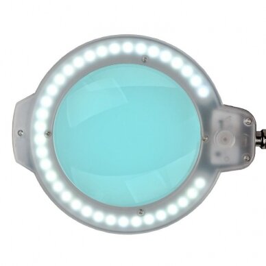 Profesionali kosmetologinė LED lempa-lupa MOONLIGHT 8013/6 tvirtinama prie paviršių, juodos spalvos