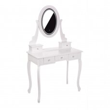 Столик для макияжа KARI со LED зеркалом и стулом, белого цвета