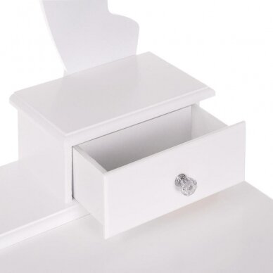Makeup table KARI with LED mirror and chair, white color 4