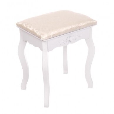 Makeup table KARI with LED mirror and chair, white color 5