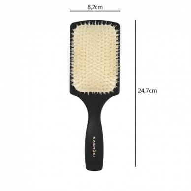 KASHOKI HAIR BRUSH PADDLE WITH WHITE BOAR BRISTLES hair comb with natural white boar bristles 2