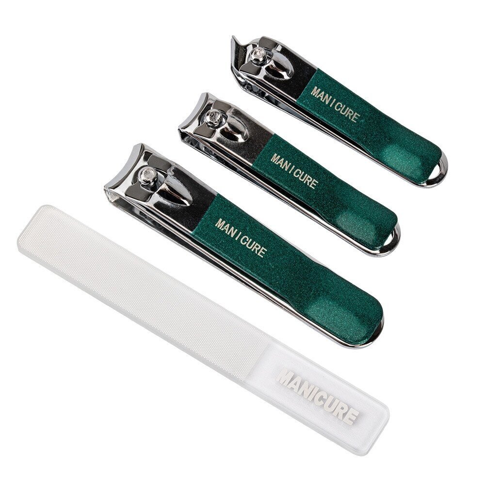 Travel manicure and pedicure tool set GREEN, 4 pcs 1