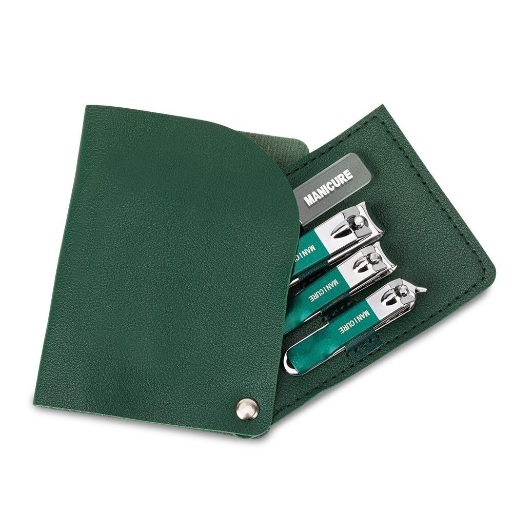 Travel manicure and pedicure tool set GREEN, 4 pcs Travel manicure and pedicure tool set GREEN, 4 pcs
