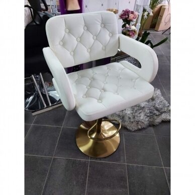 Профессиональный стул для визажистов HC8403W, белого цвета 7