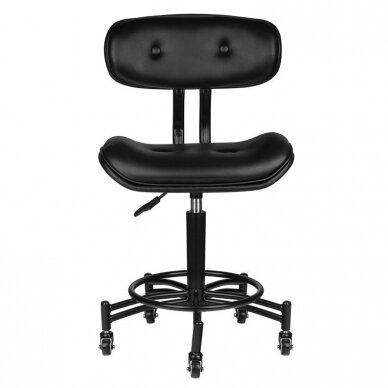 Professional craftsman chair for beauty salon with wheels GABBIANO FLORENCIJA, black color 1