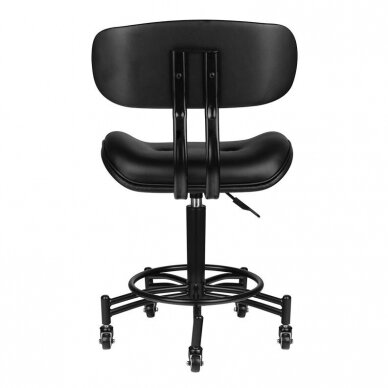 Professional craftsman chair for beauty salon with wheels GABBIANO FLORENCIJA, black color 2