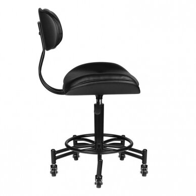 Professional craftsman chair for beauty salon with wheels GABBIANO FLORENCIJA, black color 3