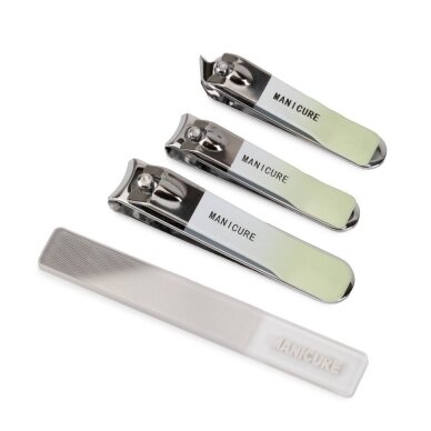 Travel manicure and pedicure tool set BEIGE, 4 pcs 1