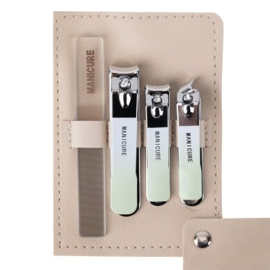 Travel manicure and pedicure tool set BEIGE, 4 pcs 4 Travel manicure and pedicure tool set BEIGE, 4 pcs 4