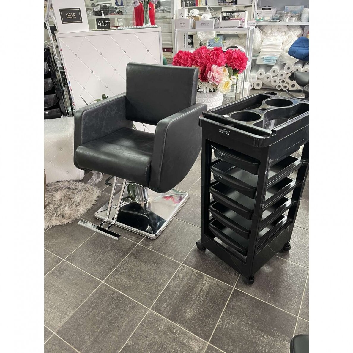 Профессиональное парикмахерское кресло HAIR SYSTEM SM376, черного цвета 5 Профессиональное парикмахерское кресло HAIR SYSTEM SM376, черного цвета 5