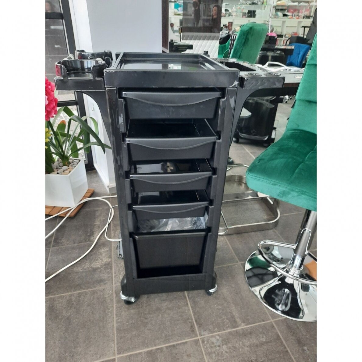 Professional hairdressing trolley MOVE COLOR BRUSH, black color 3 Professional hairdressing trolley MOVE COLOR BRUSH, black color 3