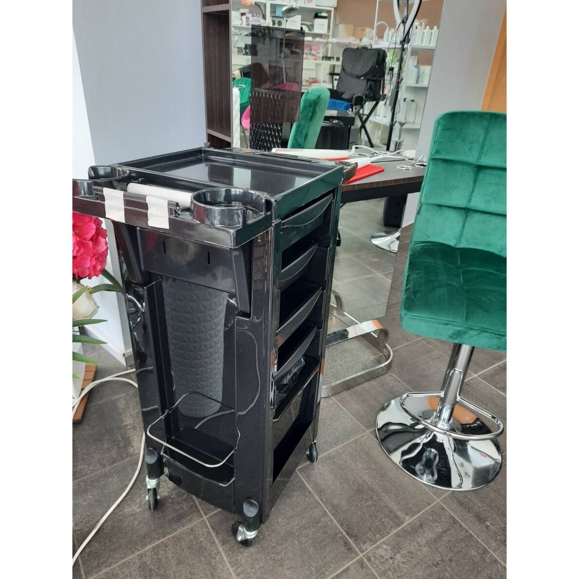 Professional hairdressing trolley MOVE COLOR BRUSH, black color 2 Professional hairdressing trolley MOVE COLOR BRUSH, black color 2