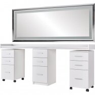 Hairdressing/salon console AMEA, matte or glossy surface (+LED lighting)