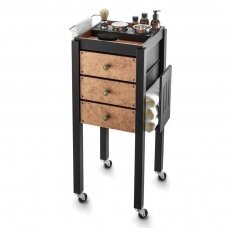 Professional hairdressing and barber trolley BARBER GOLD, brown color