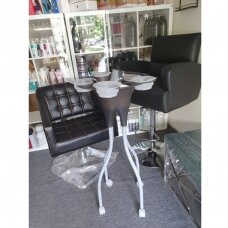 Profesionalus kirpyklos dažymo vežimėlis, pilkos spalvos
