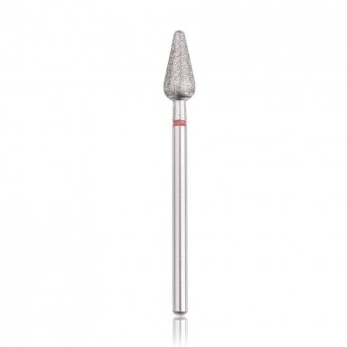 Profesionalus deimantinis frezos antgalis ROUNDED CONE RED