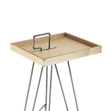 Professional hairdressing trolley for working with coloring procedures TRIPED R, brown color