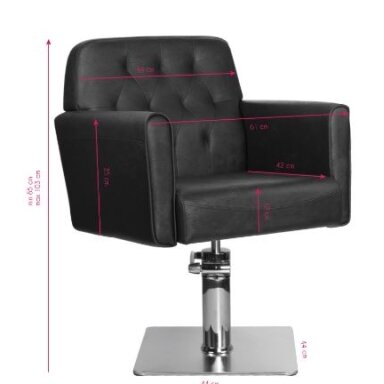Professional barber chair GABBIANO HAMBURG, black Professional barber chair GABBIANO HAMBURG, black