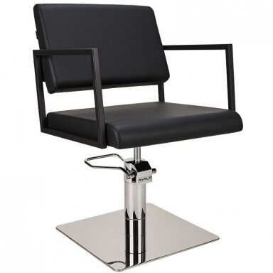 Professional hairdressing chair BLACK LOFT CHROME SQUARE Professional hairdressing chair BLACK LOFT CHROME SQUARE
