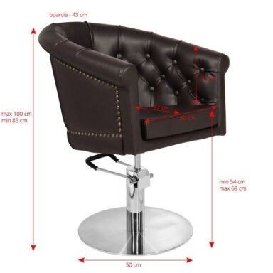 Professional barber chair GABBIANO LONDON, brown color Professional barber chair GABBIANO LONDON, brown color