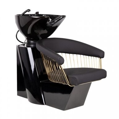 Professional hairdresser sink GABBIANO LILLE, black with gold details Professional hairdresser sink GABBIANO LILLE, black with gold details