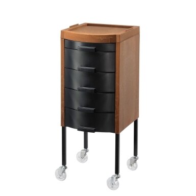 Professional hairdressing trolley, black drawers, metal frame Professional hairdressing trolley, black drawers, metal frame