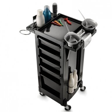 Professional hairdressing trolley MOVE PERM COLOR, black color Professional hairdressing trolley MOVE PERM COLOR, black color