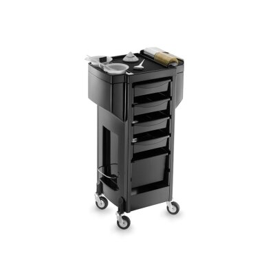 Professional hairdressing trolley LAGOON COLOR SUPER, black color Professional hairdressing trolley LAGOON COLOR SUPER, black color