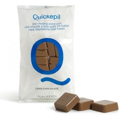 QUICKEPIL professional hard wax for depilation CHOCOLATE, 1 kg. QUICKEPIL professional hard wax for depilation CHOCOLATE, 1 kg.