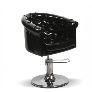 Professional hairdressing chair AISTRA, black patent leather