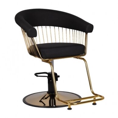 Profesionali kirpyklos kėdė GABBIANO LILLE, juodos spalvos su aukso detalėm 1
