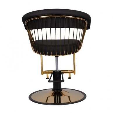 Profesionali kirpyklos kėdė GABBIANO LILLE, juodos spalvos su aukso detalėm 2