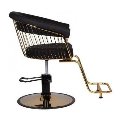 Profesionali kirpyklos kėdė GABBIANO LILLE, juodos spalvos su aukso detalėm 4