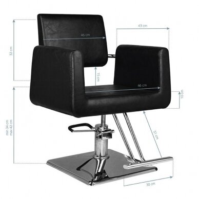 Professional hairdressing chair HAIR SYSTEM SM313, black color 4