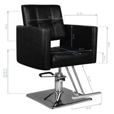 Профессиональное парикмахерское кресло HAIR SYSTEM SM344, черного цвета 4