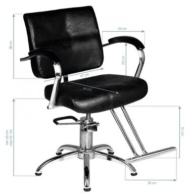 Профессиональное парикмахерское кресло HAIR SYSTEM SM361, черного цвета 4