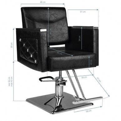 Профессиональное парикмахерское кресло HAIR SYSTEM SM363, черного цвета 4