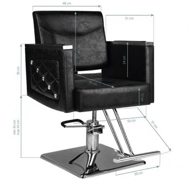 Профессиональное парикмахерское кресло HAIR SYSTEM SM363, черного цвета 4 Профессиональное парикмахерское кресло HAIR SYSTEM SM363, черного цвета 4